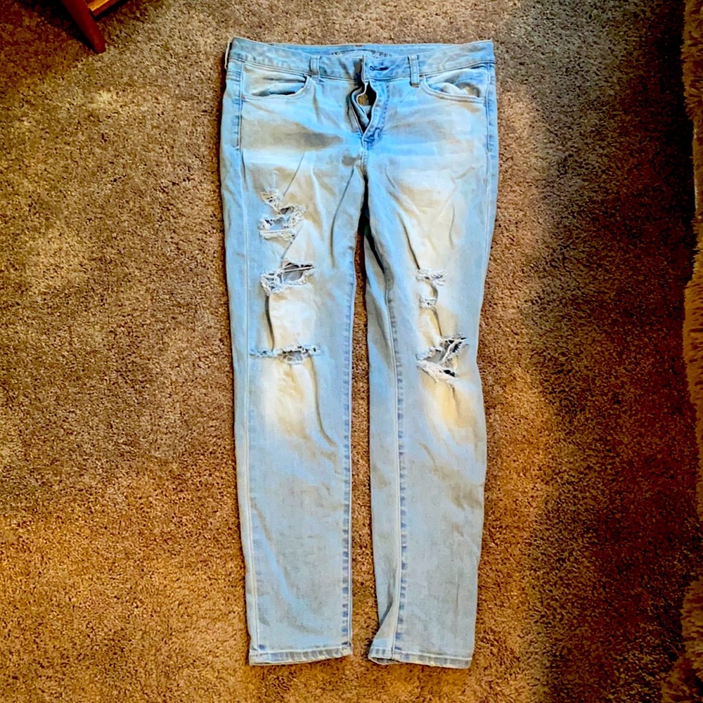 American Eagle Super Stretch Ripped Jeans